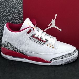 👑 Air Jordan 3 Retro 'Cardinal Red' Size 10 Men